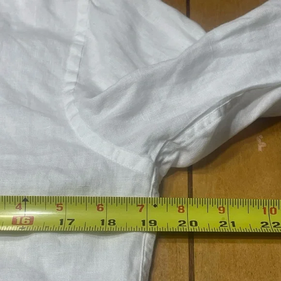 UNTUCKit 100% Linen Crisp White Casual Button Down Shirt Size Small Slim Fit - Picture 7 of 16